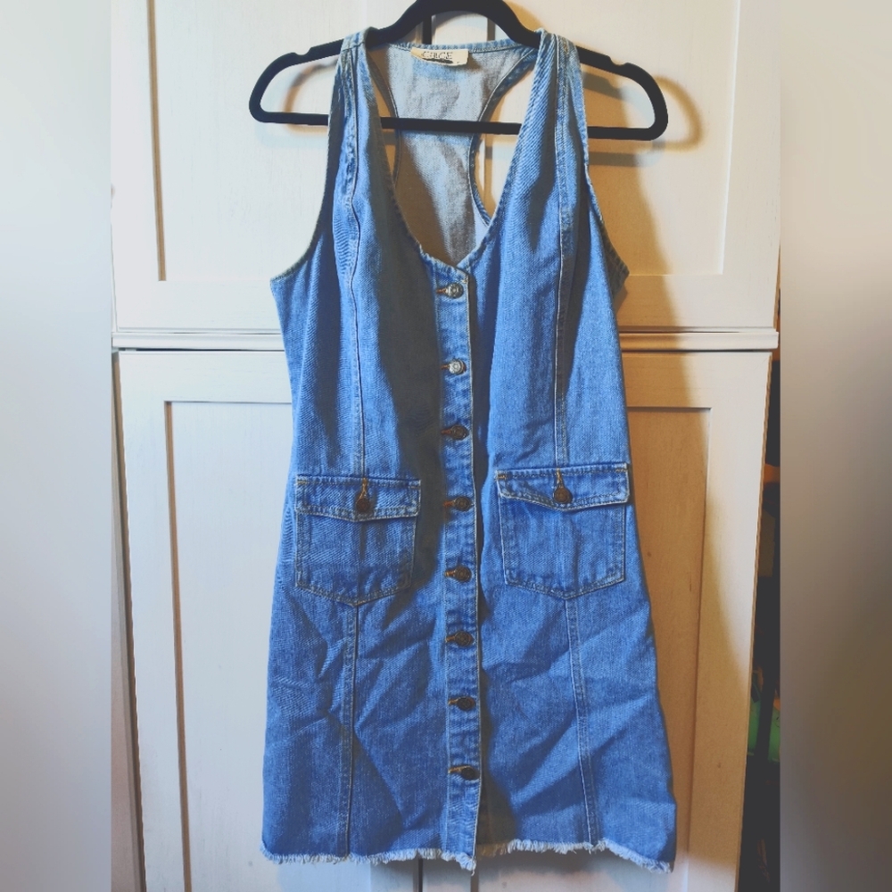 Cage Denim Vest Dress